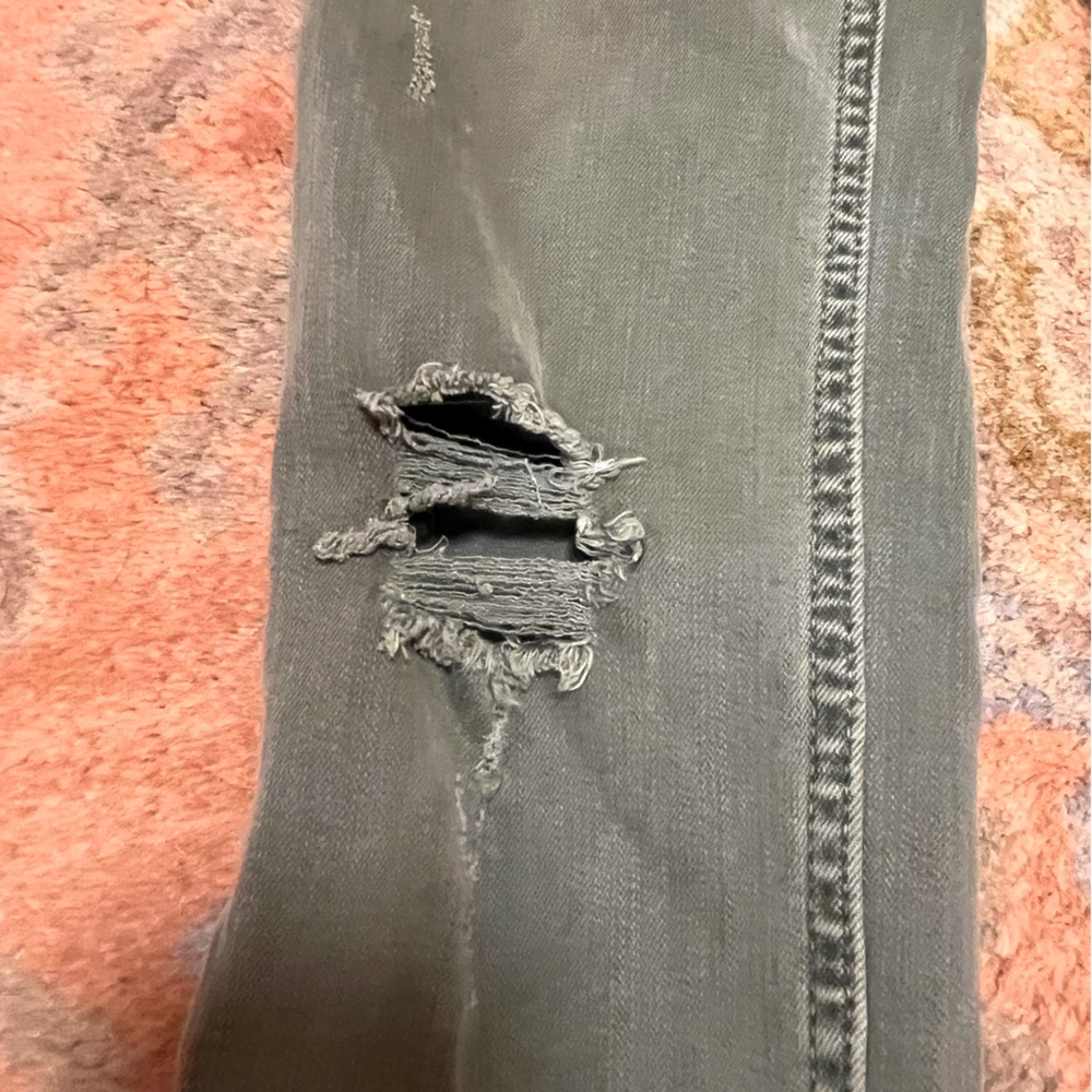 We The Free High-Rise Distressed Ankle Jeans in Olive - Picture 6 of 11